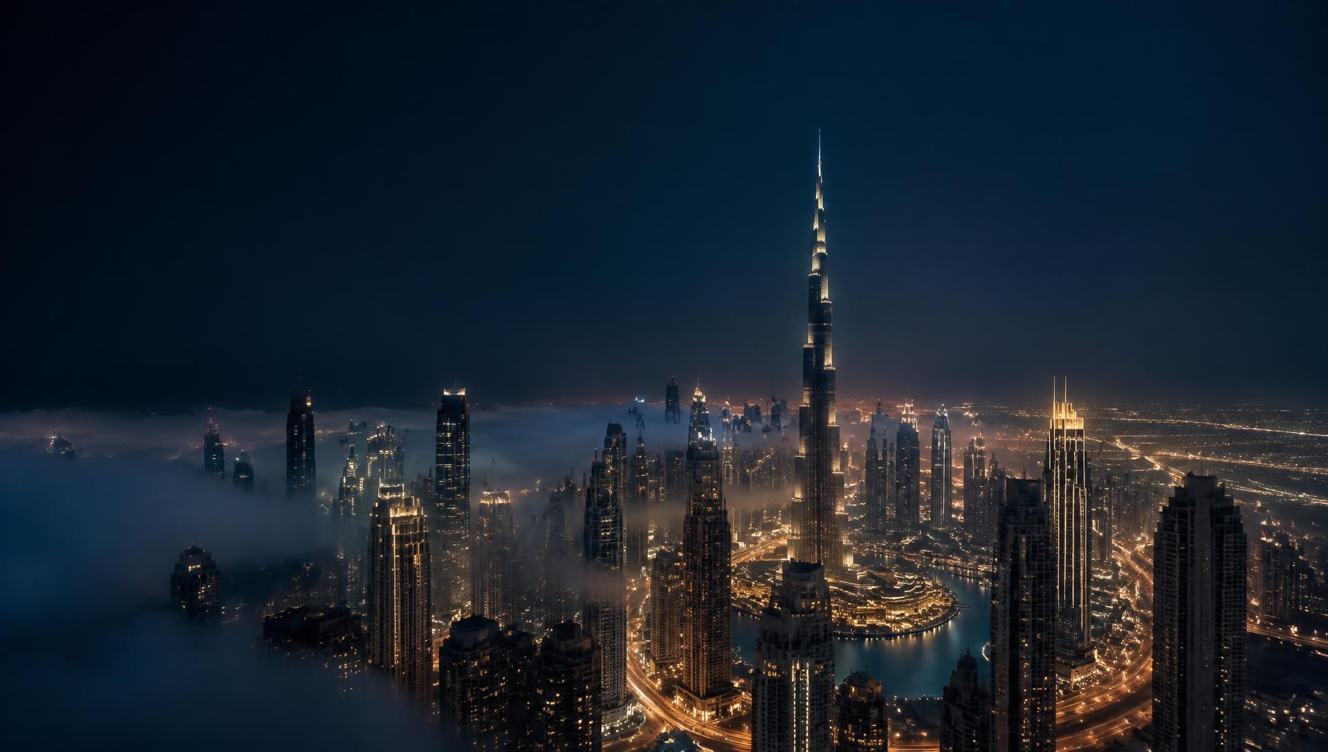 Dubai skyline at night
